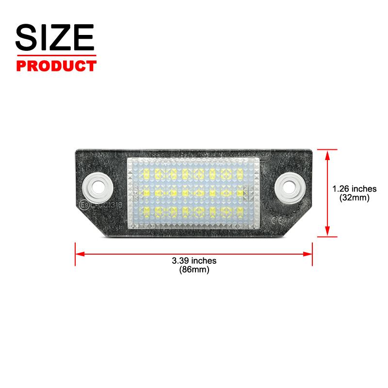 2Pcs LED License Plate Light For Ford C-MAX MK1 2003-2007 Focus MK2 2003-2008 Replace OEM 3M5A13550AA License Plate Lights 2