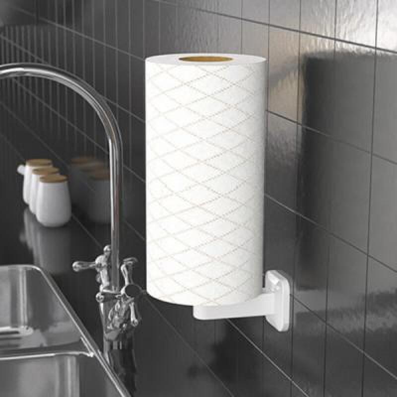 Mutagong Kitchen Bathroom Roll Tissue Kitchen Towel Toilet Paper Hanger TH10 black