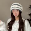 Wool Textured Knitting Beanie Women Cap Ear Protection Loose Fit Seasons Cold
