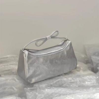 Nischendesign Achseltasche Instagram Mode Kleine Tasche Damen Einfache Silberne Handtasche Schultertasche