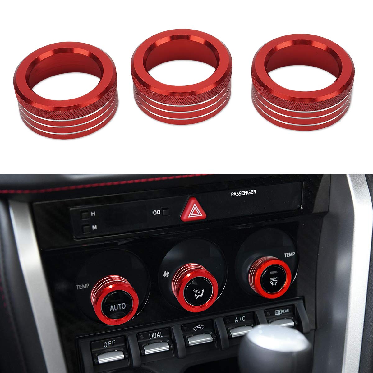 

UNICREE Auovo Крышка переключателя зеркал из алюминия для Toyota 86 и Subaru BRZ Алюминиевая накладка-украшение на переключатель кондиционера (красный)