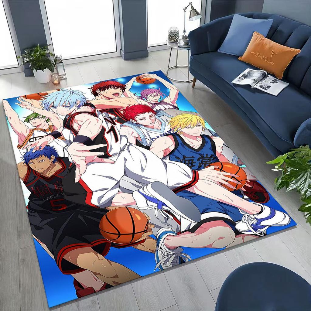 Anime Kuroko's Basketball Cartoon Art Carpet Rug for Bedroom Living Room Sofa Home Doormat Decor,Large Kid Non-slip Floor Mat