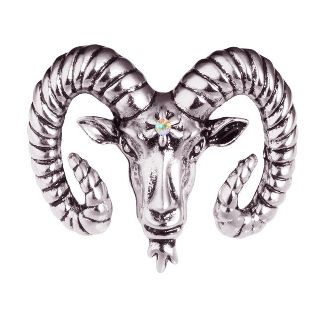 I -Remiel Fashion Retro Zinc Alloy Goat Head Brooch Male Suit Coat Badge Sheep Brooch Animal Lapel Pin Shirt Accessories For Men