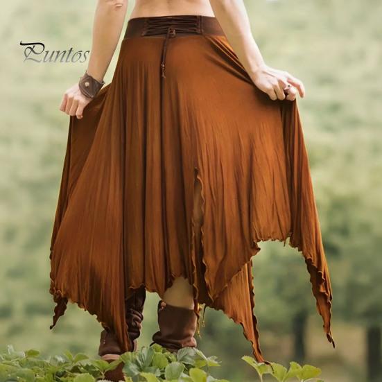 Jupe longue taille haute pour femme, couleur unie, ourlet irrégulier, fente latérale, amincissante, idéale pour le travail, les loisirs et les voyages