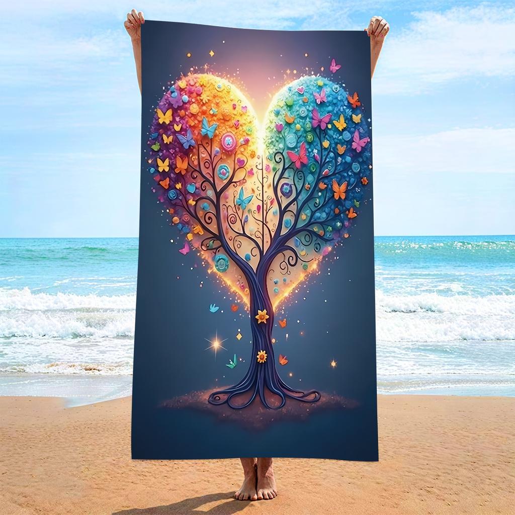 Sugar Skull Floral Beach Towel Day of The Dead Polyester Bath Towel Quick Dry Sandproof Blanket for Summer Swim Pool Travel