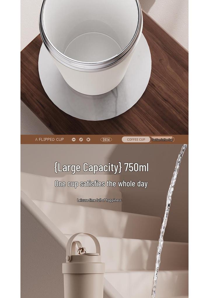 Cană Termos Portabilă cu Capacitate Mare, Căptușită cu Ceramică, cu Pâlnie pentru Bărbați, Femei și Studenți