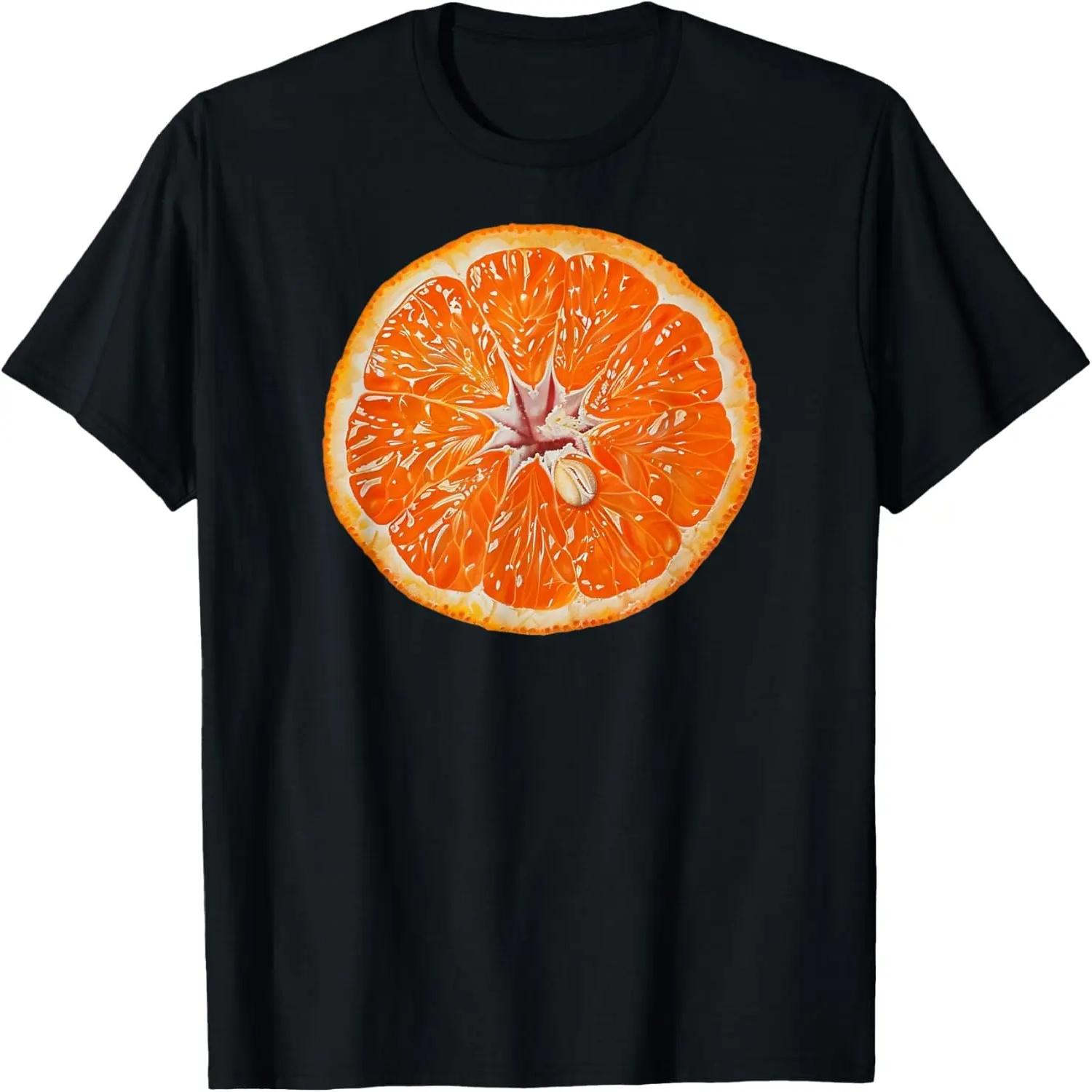 Tangerine Orange Fruit Easy Last Minute Halloween Costume T-Shirt S чёрный