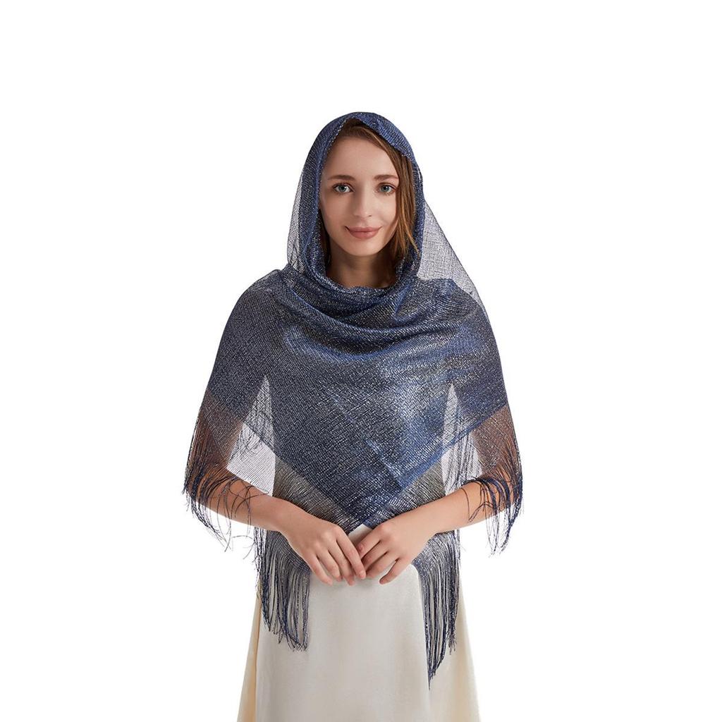Sciarpa/Stola con Filo d'Oro/Argento Europea e Americana per Donna, Decorazione per Abito da Ballo, Festa, Abito da Sera e Qipao