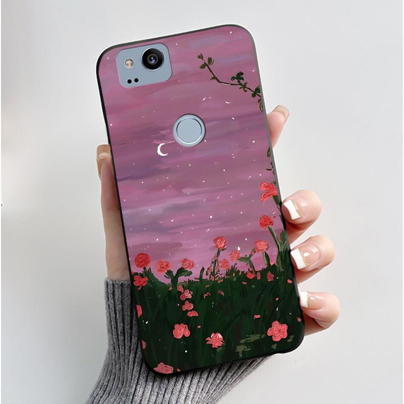 Cute Case For Google Pixel 2 / Pixel 2XL Printing Shell Pixel 1 XL Pixel1 Protective Cover Soft Silicone Cartoon Black Casing