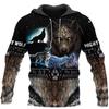 Mode Frühling Herbst Wolf Tier Herren Hoodies 3D Allover bedrucktes Sweatshirt Unisex Pullover Lässige Jacke Streetwear Mantel 4XL