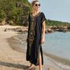 Haftowany bawełniany kostium plażowy Saida De Praia Kostium kąpielowy Kobiety Bikini Cover Up Tuniki na plażę