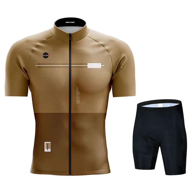 Gobikful Ensemble Maillot de Cyclisme Manches Courtes Vêtements de Vélo 2026 Été Homme Bleu Maillot VTT Ciclismo Ensemble Cuissard à Bretelles Vélo