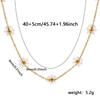 Flower Beaded Necklace 304 Stainless Steel 18K Gold Plated Link Cable Chain 40cm+ 5cm For Women Sweet & Cute Exquisite Gift