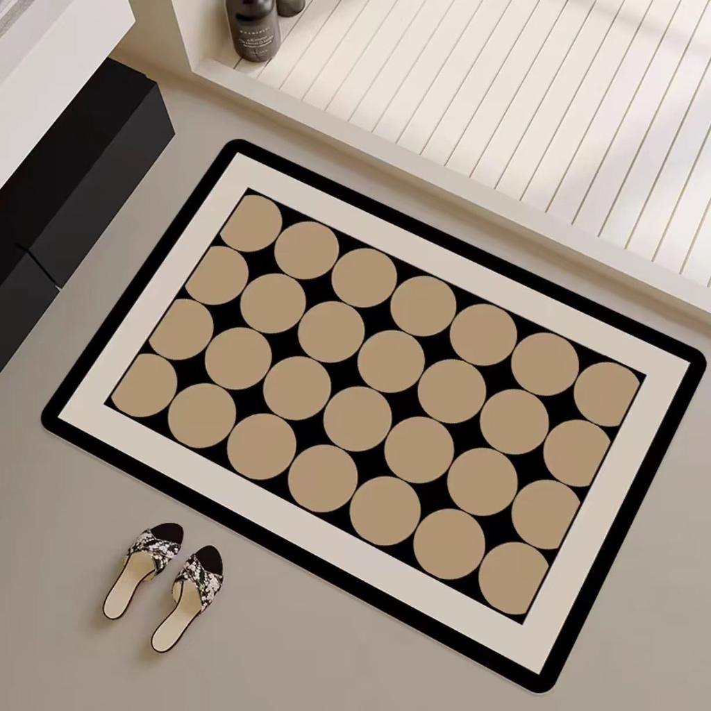 Modern minimalist bathroom floor mat, diatomaceous earth bathroom quick drying door mat, toilet absorbent anti slip foot mat