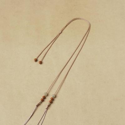 Elegant Hand-Woven Hetian Jade Pendant Macrame Rope
