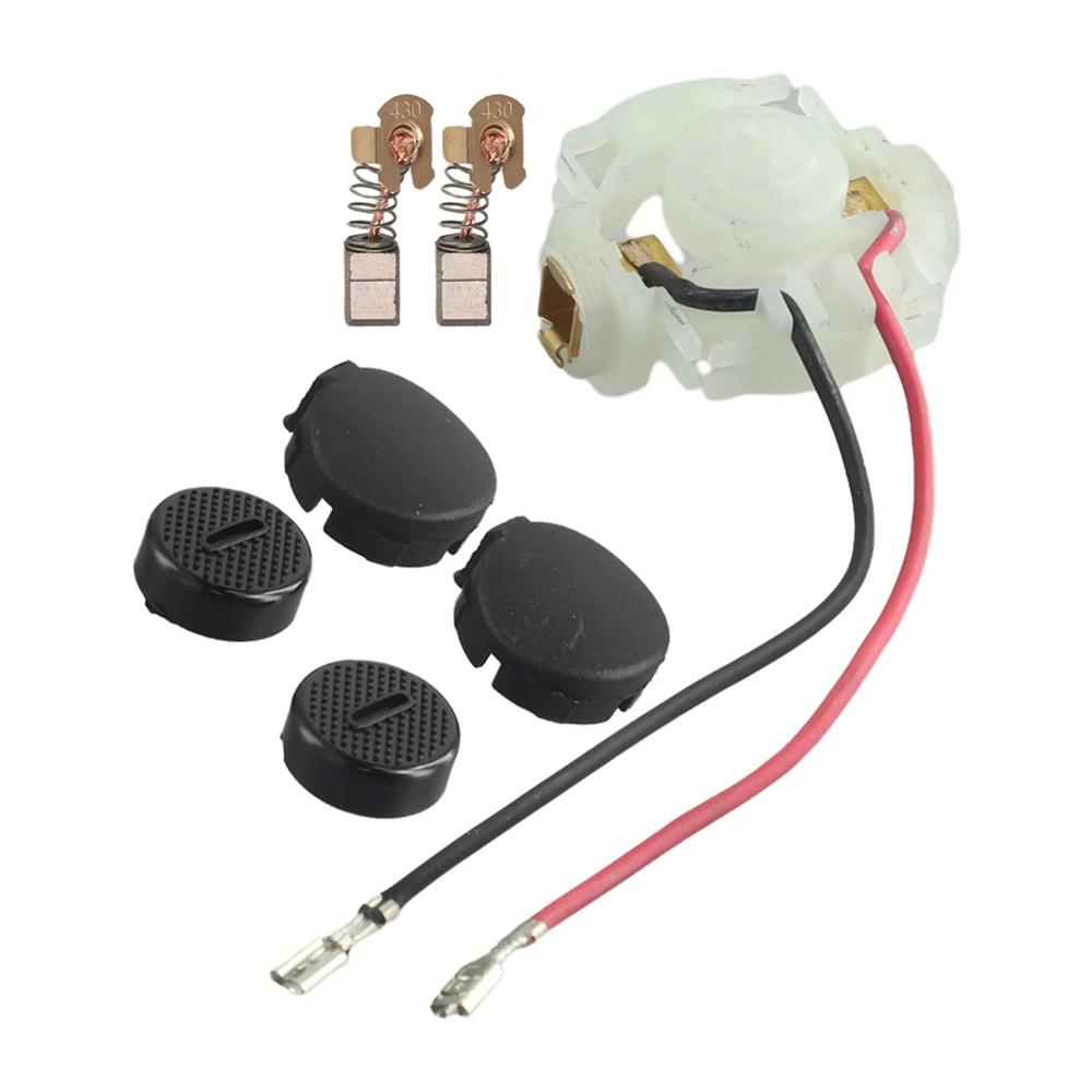 7-teiliges Kohlebürsten- & Halter- & Kappen-Set Passend für Makita Bga450 Bga452