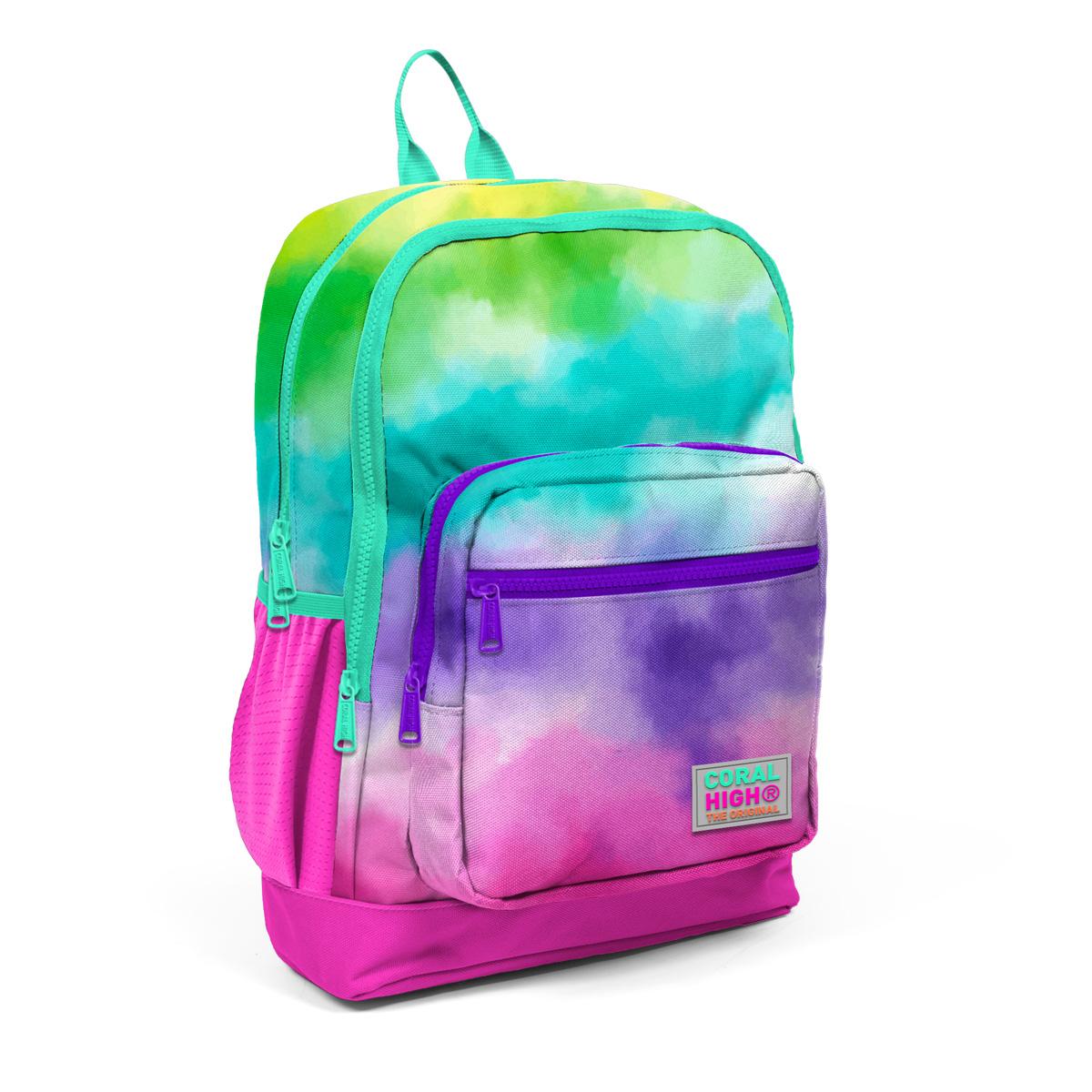 

Школьный рюкзак Coral High Kids с разноцветным батиковым узором и четырьмя отделениями 23739