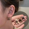 Niedliche beflockte Plüsch-Bär Ohrstecker für Damen Schmuck Party-Accessoires Geschenk