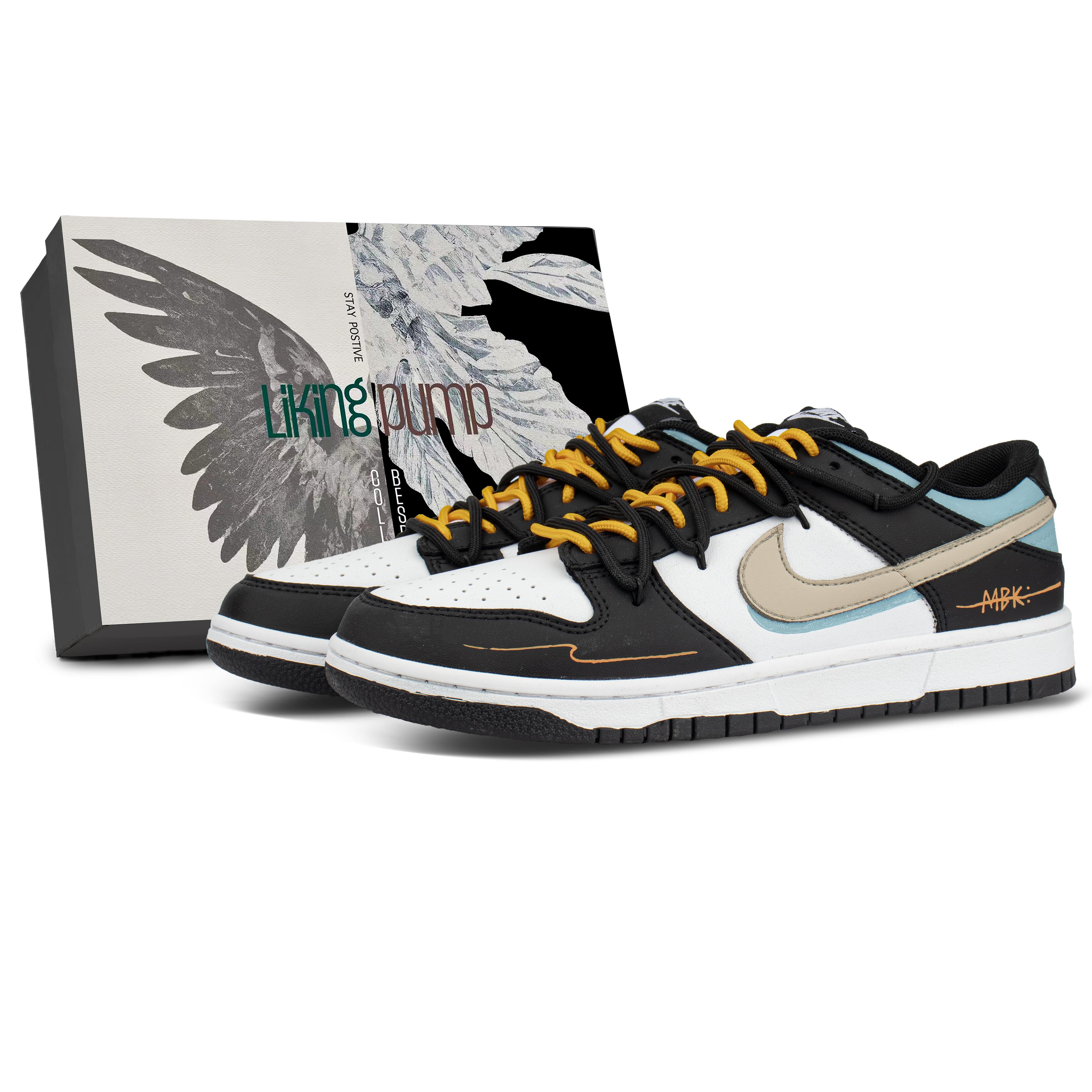 

Nike Dunk Leather Coverage Low top Skateboard Shoes Unisex Black Orange DD1391-100(Team1117-BOX) 36
