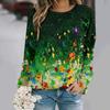 2025  Plus size autumn and winter new fashion round neck long sleeve printed elegant casual loose hoodie