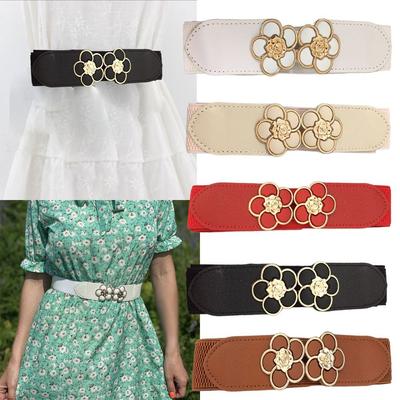Stretch Waistband Waist Accessories Corset Elastic Belts Wide Belt Flower Belts Flower Belts