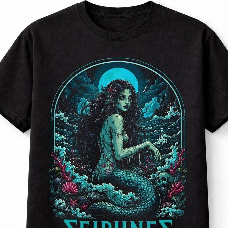 Siren Mermaid Gothic Ocean Mythology Horror Unisex TShirt S