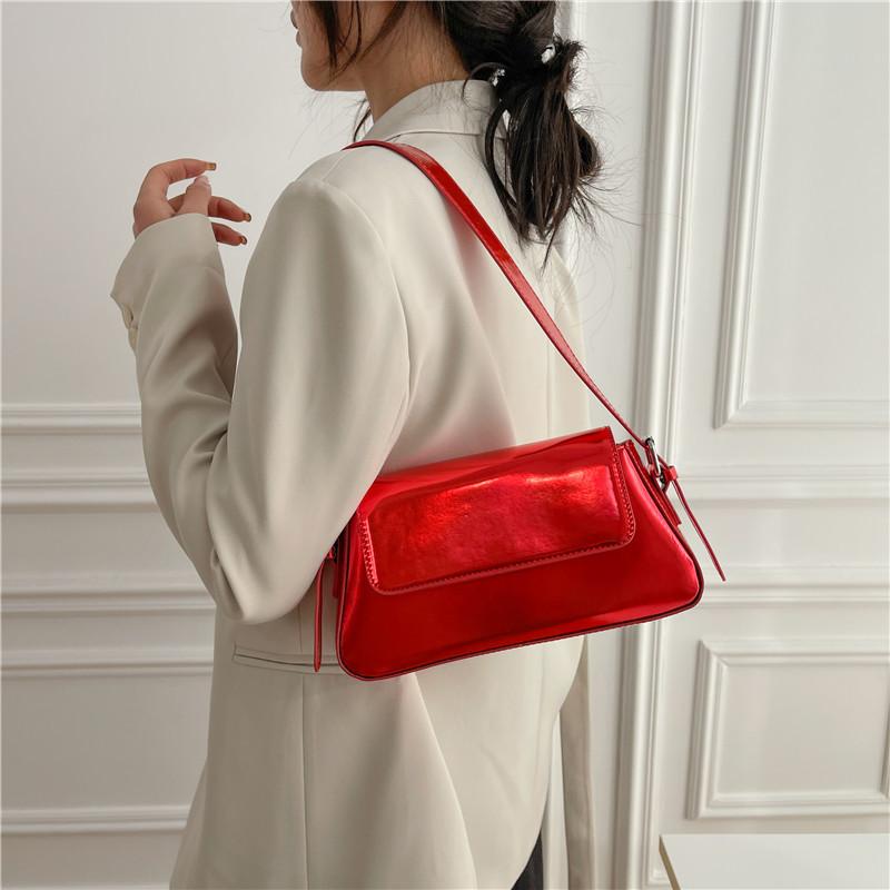 This Year, Glossy Small Bags Are Popular for Women's Versatile 2025 New High-end Textured Messenger Small Square Bags, Shoulder Armpit Bags.