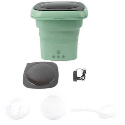 Mini lavatrice pieghevole portatile con secchio per bucato con coperchio nero per camper, viaggi, appartamenti