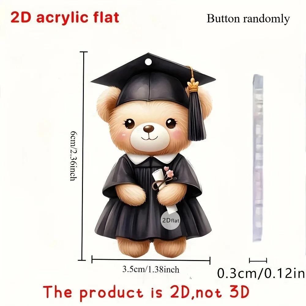 

5 шт. Акриловый брелок с мультяшным мишкой-выпускником, с дипломом и кисточкой, Дизайн мультяшного мишки | Детализированный дизайн, Подарок на выпускной