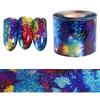 2PCS Gradient Starry Sky Nagelfolie blau holographische Papier Nail Art Aufkleber