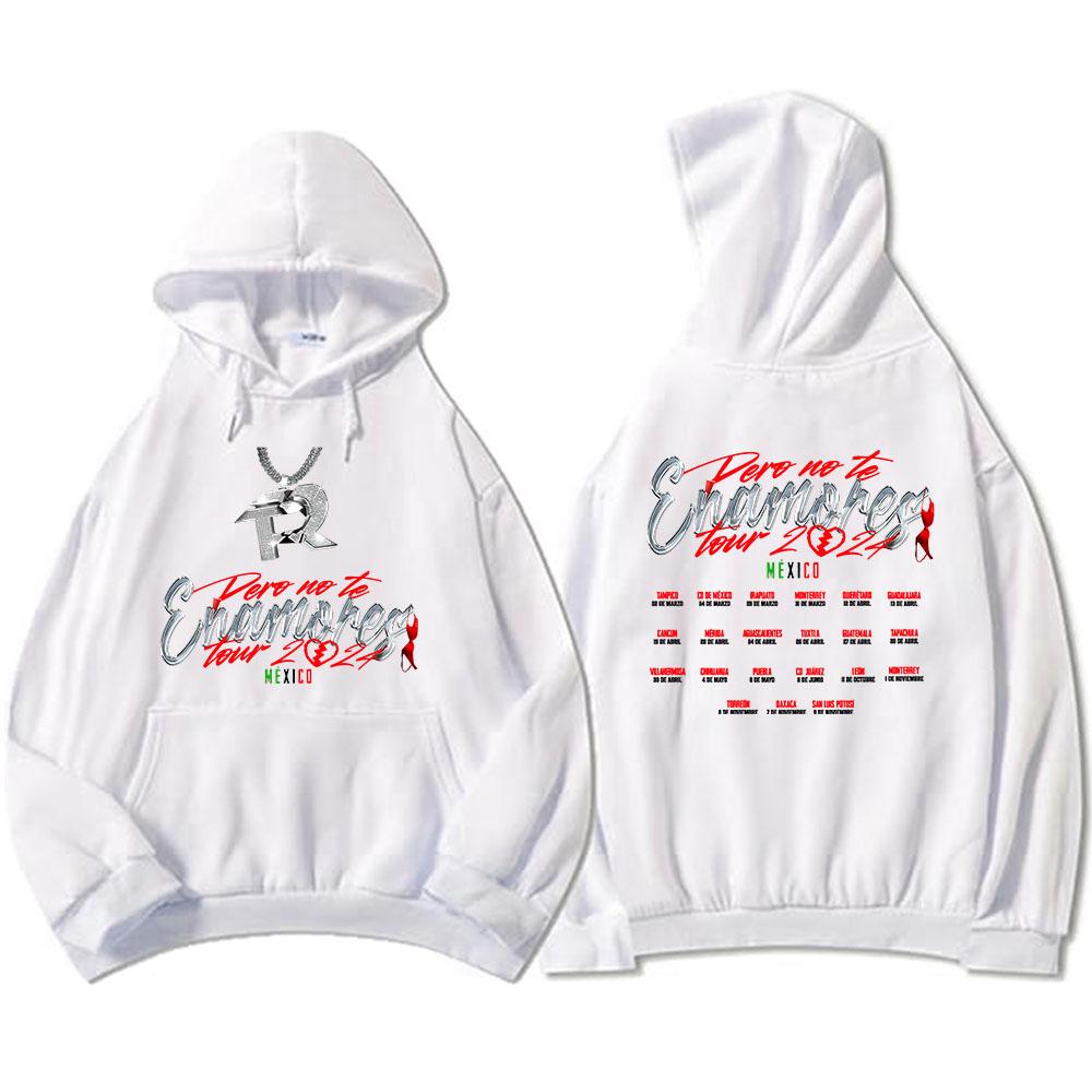 Hooded Clothing Streetwear Pero No Te Enamores Tour Fuerza Regida Hoodies Heavy Mental Fashion Graphic Sweatshirts Men Pullovers