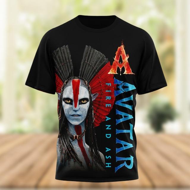 2025 Disney Аватар Огонь и Пепел Футболка, Огонь и Пепел Свитшот Поклонникам Фильма Аватар 3 100% Чистый Хлопок Печатная Дышащая Футболка S