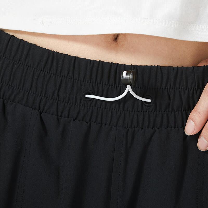 Under Armour Solid Color Nine-Point Elastic Waist Cuffed Casual Pants Women bottoms Black 1368739-001