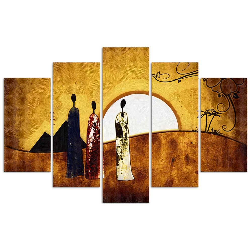 Five Piece Picture Canvas Print Africa People Tribe