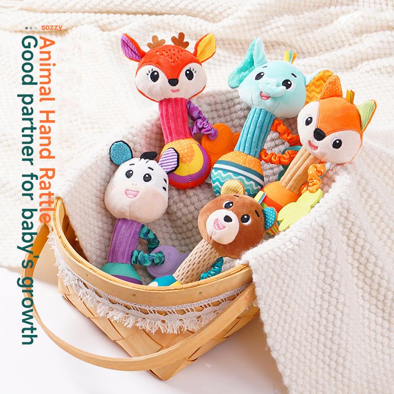 Baby Soft Rattles Newborn Toys Cute Animal Rattle Toy Infant Crib Bed Stroller Seat Toys Toddler Grab Ability Training Plush Toy