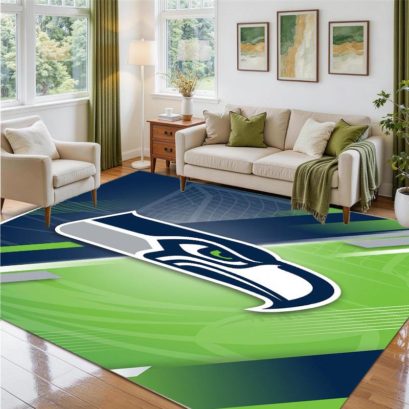Seattle Seahawks Design Crystal Velvet Rug Soft Decorative Mat for Bedroom Entrance