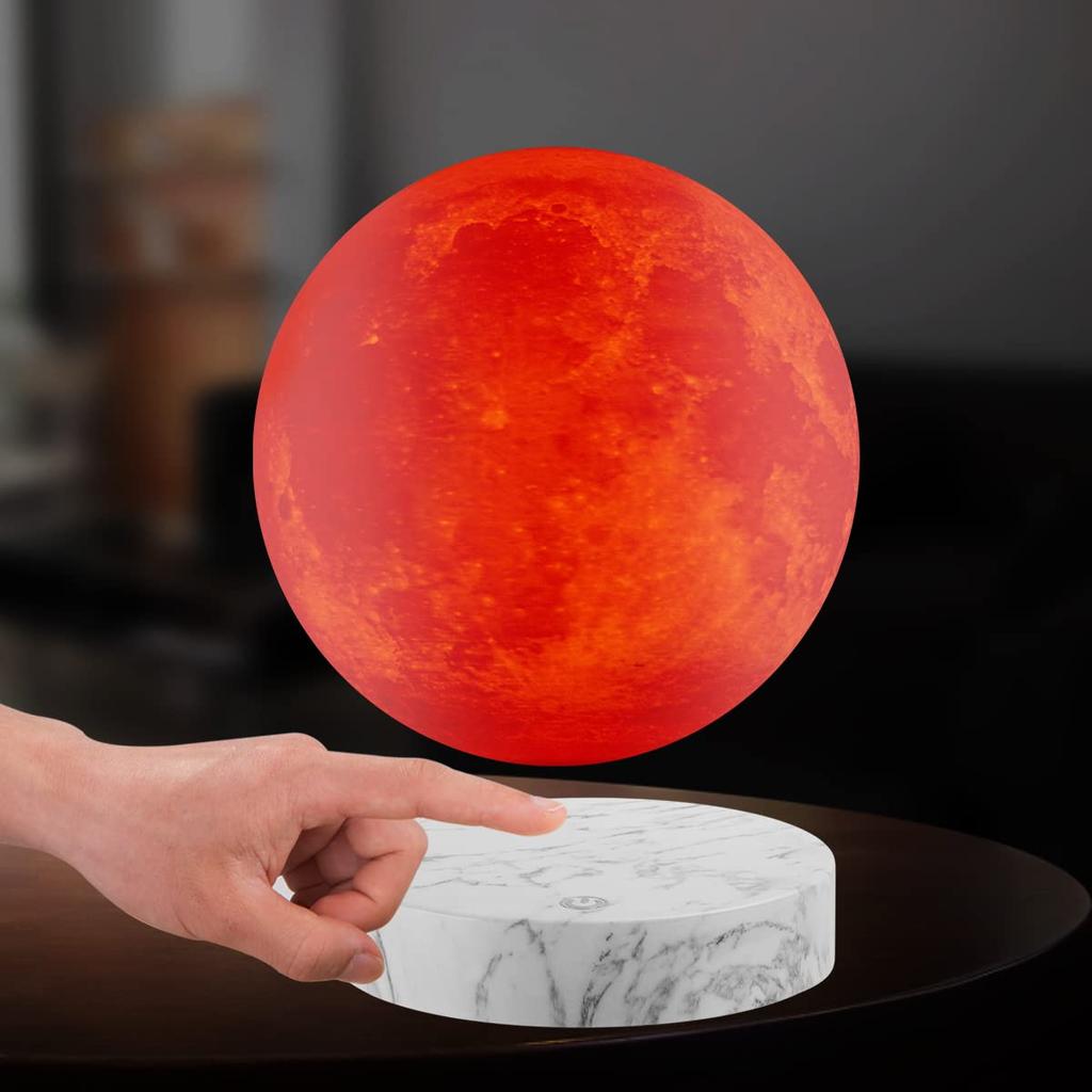 Floating Moon Lamp - Rotating 3D Printed Moon Light with 16 LED Lighting Modes, Magnetic Floating Night Light, Unique Gift for Christmas, Room Decor