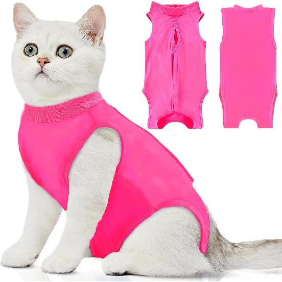 Katzen Genesungsanzug Weicher Katzen Operations-Genesungsanzug Katzen-Einteiler für Katzen nach der Operation, Kegel-E-Halsband-Alternative Leckschutz-Schutzanzug