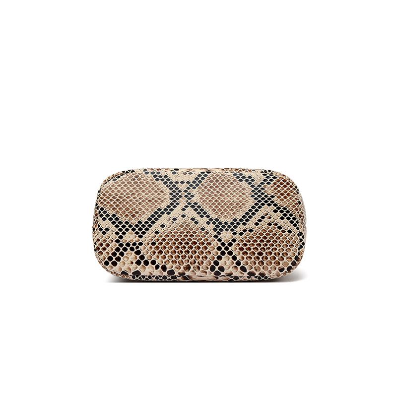 Gradient Snake Pattern Small Shoulder Bags 2025 New Fashion Chain Bucket Bag Street PU Leather Women'S Bag