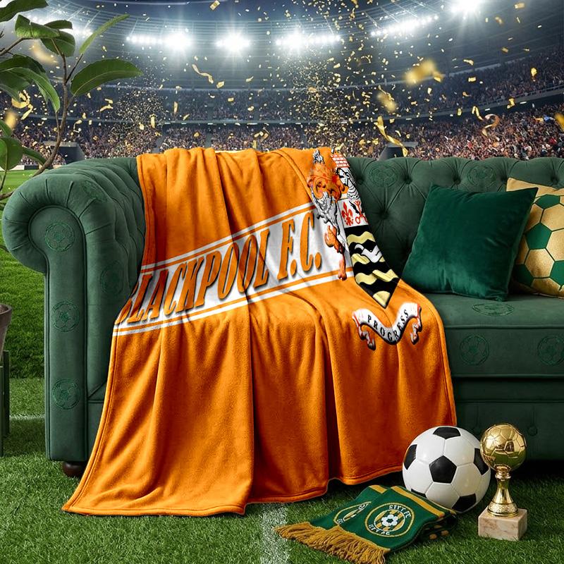Blackpool Football Club Crest Throws Blanket Flannel Blankets Plush for Couch Bed Gifts for Men Women Travel picnic blanket Christmas fan gifts