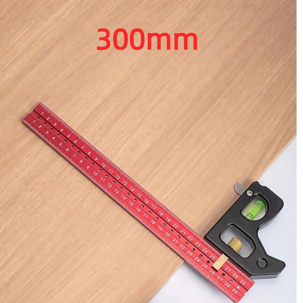 300/400mm Aluminum Alloy Multi-Functional Angle Ruler W/ Level Bubble, Ergonomic Handle for Accurate Carpentry Home Improvement