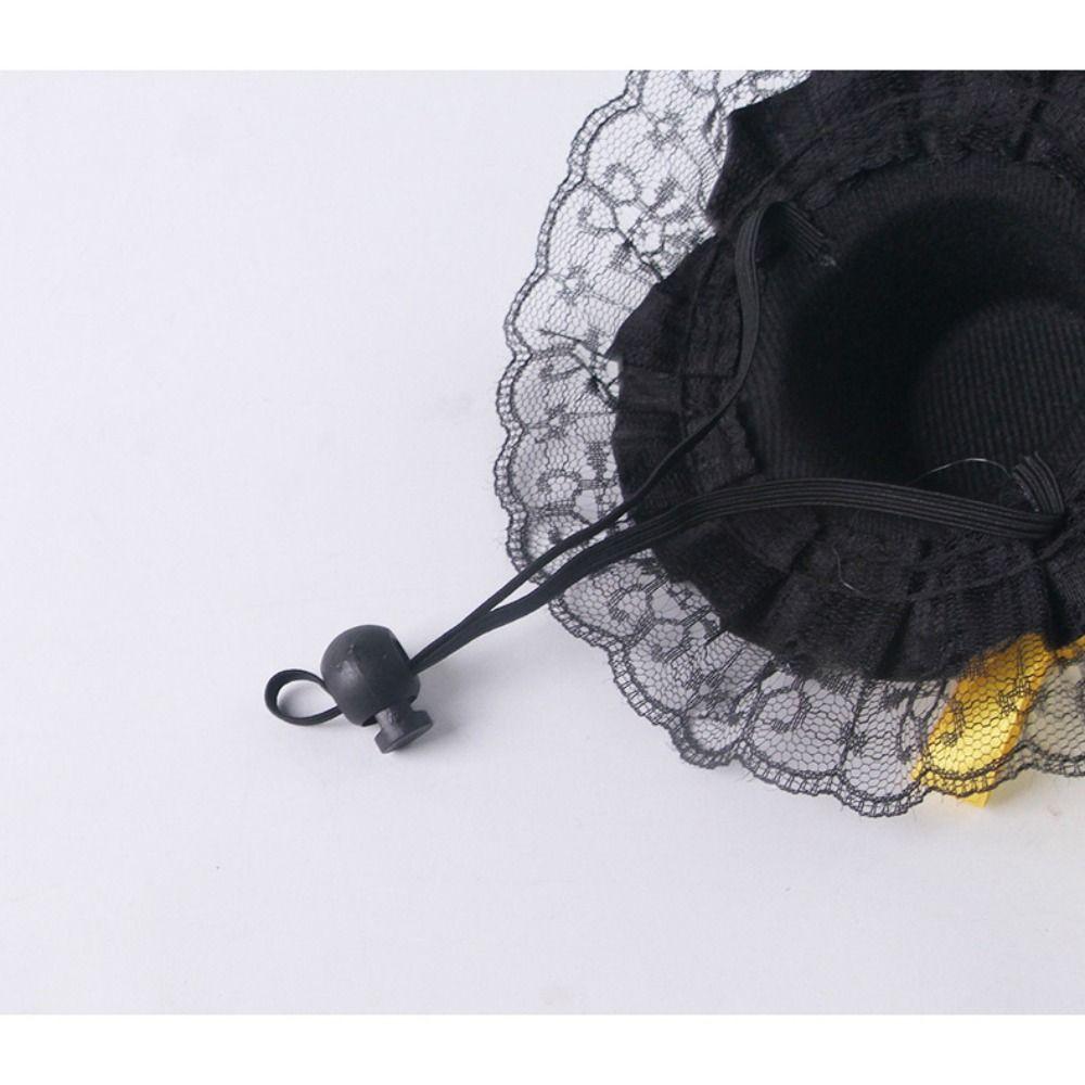 Sequin Pet Halloween Hat British Style Pet Decorative Hat Pet Accessories Cat Lace Hat  Pet Show