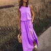 2025 Summer Sleeveless Lantern Slit Dress - European & American Style