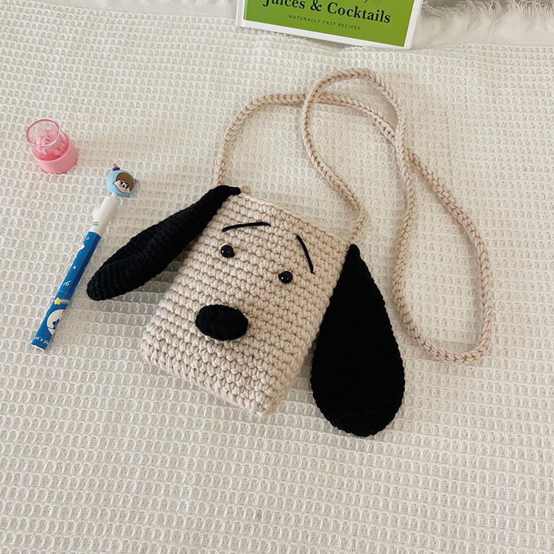 

Adorable Cute Dog Plush Crossbody Bag For Kids Stylish Fall Fashionable Purse OffWhite