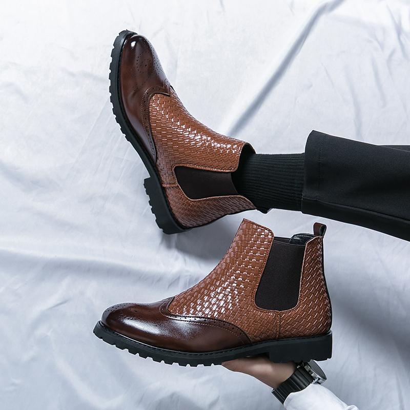 High Top Dicke Sohle Formale Leder Derby Schuhe für Herren Luxus Designer Plateau Freizeitschuhe Hochzeitskleid Oxfords Schuhe Mann