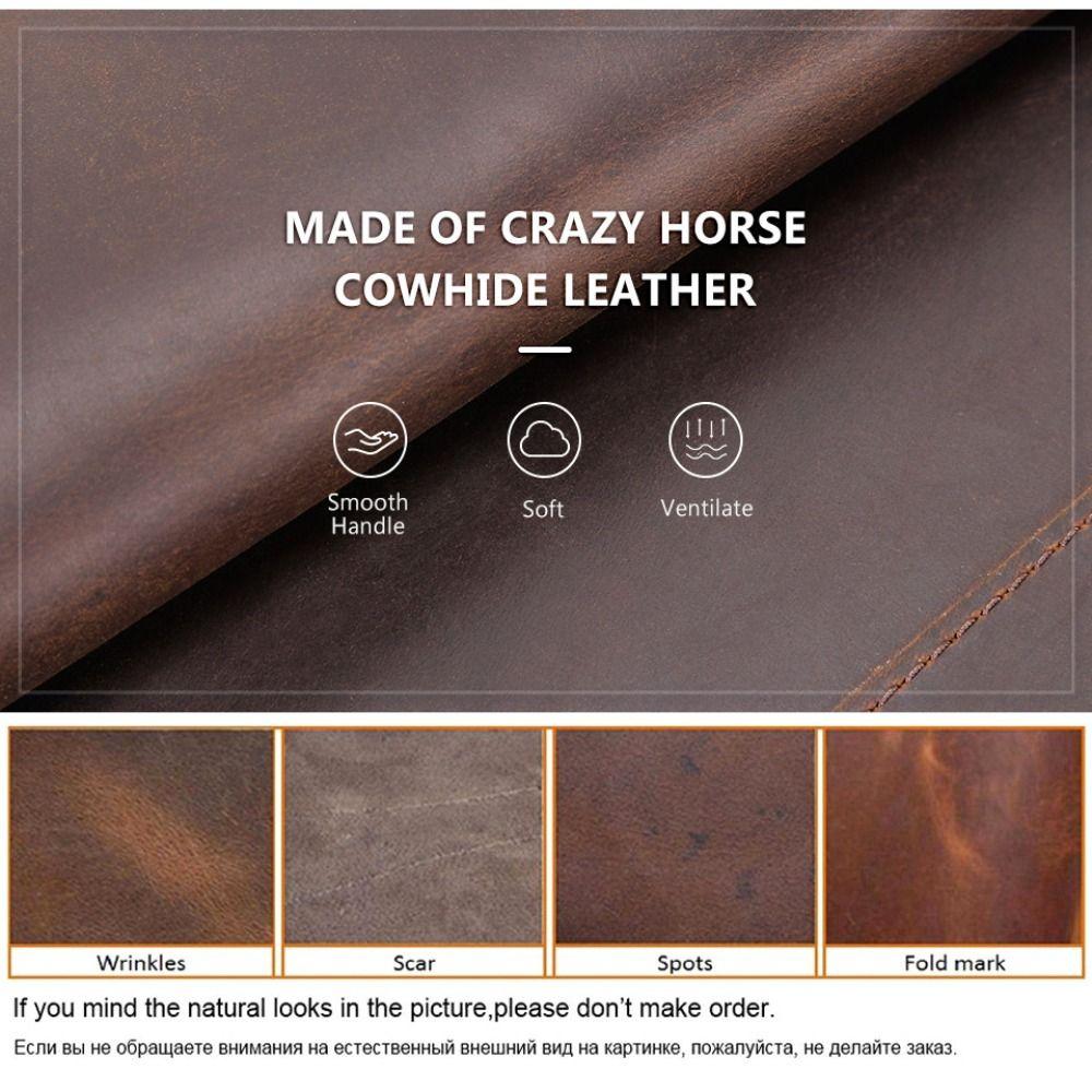 Cowhide Leather Pen Pouch Leather Pencil Storage Bag Retro Stationery Organizer  Office