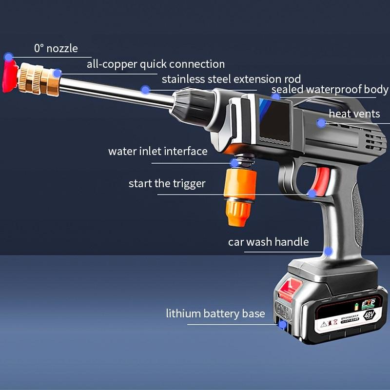 18V Battery Wireless High Pressure Car Wash Water Spay Gun Portable High Pressure Washer Foam Generator for Makita Battery