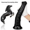 Black Horse Extra-Großer Anal-Masturbator Realistischer Penis Silikon Weiches Sexspielzeug Prostata G-Punkt Stimulator Weibliches Orgasmus-Spielzeug Erwachsenen Neuheit Sexspielzeug