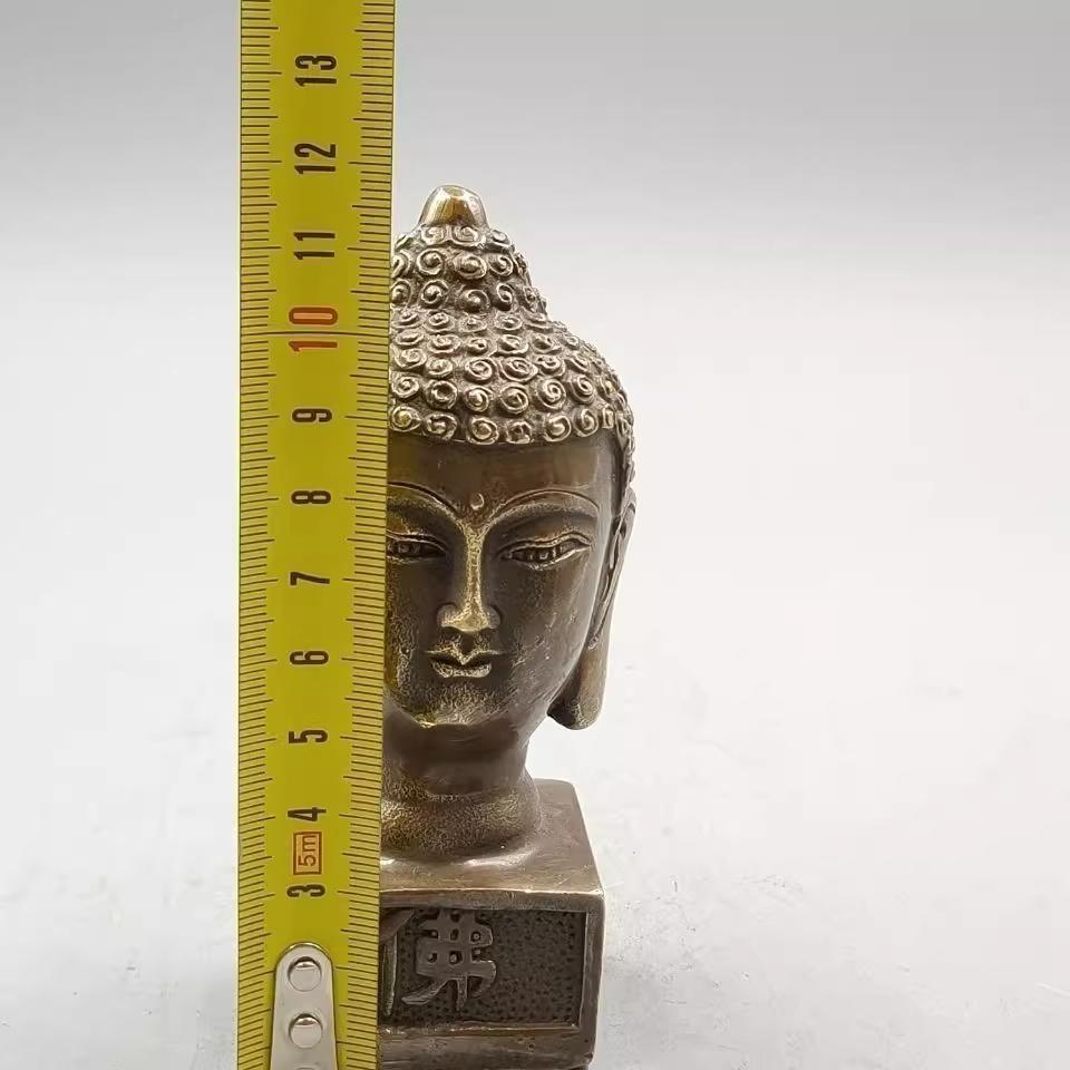 Old Tibet Buddhism Bronze Shakyamuni Sakyamuni Amitabha Buddha Head Statue