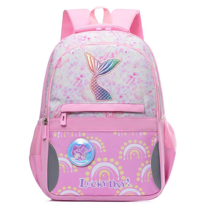 Adorable Mermaid Cartoon School Backpack For Girls With Large Capacity And Oxford Fabric